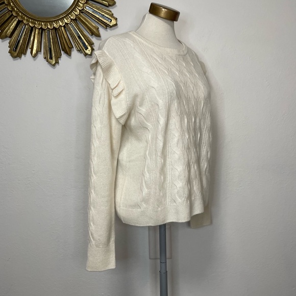 Scott & Scott Cashmere Cable Knit Ruffle Sweater - Picture 7 of 15
